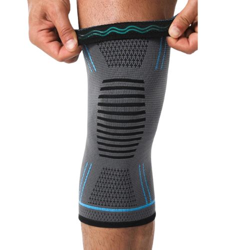 Joelheira Compressão 3D Silicone Antiderrapante Esporte Corrida Academia Treino