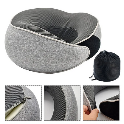 almofada cervical de viagem formato envolvente suporte lateral