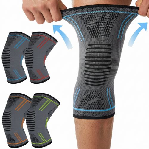 Joelheira Compressão 3D Silicone Antiderrapante Esporte Corrida Academia Treino