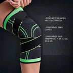 Kit 2 Joelheiras Compressão 360 Par Verde M G XG XXG XXXG