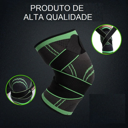 Kit 2 Joelheiras Compressão 360 Par Verde M G XG XXG XXXG