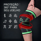 Kit 2 Joelheiras Compressão 360 Par Verde M G XG XXG XXXG