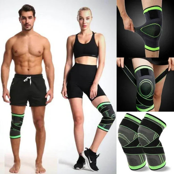 Kit 2 Joelheiras Compressão 360 Par Verde M G XG XXG XXXG