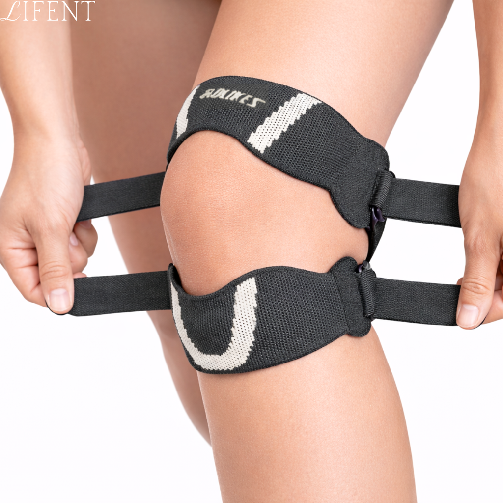 Joelheira Dupla Patelar com Gel Aolikes Detalhe 1