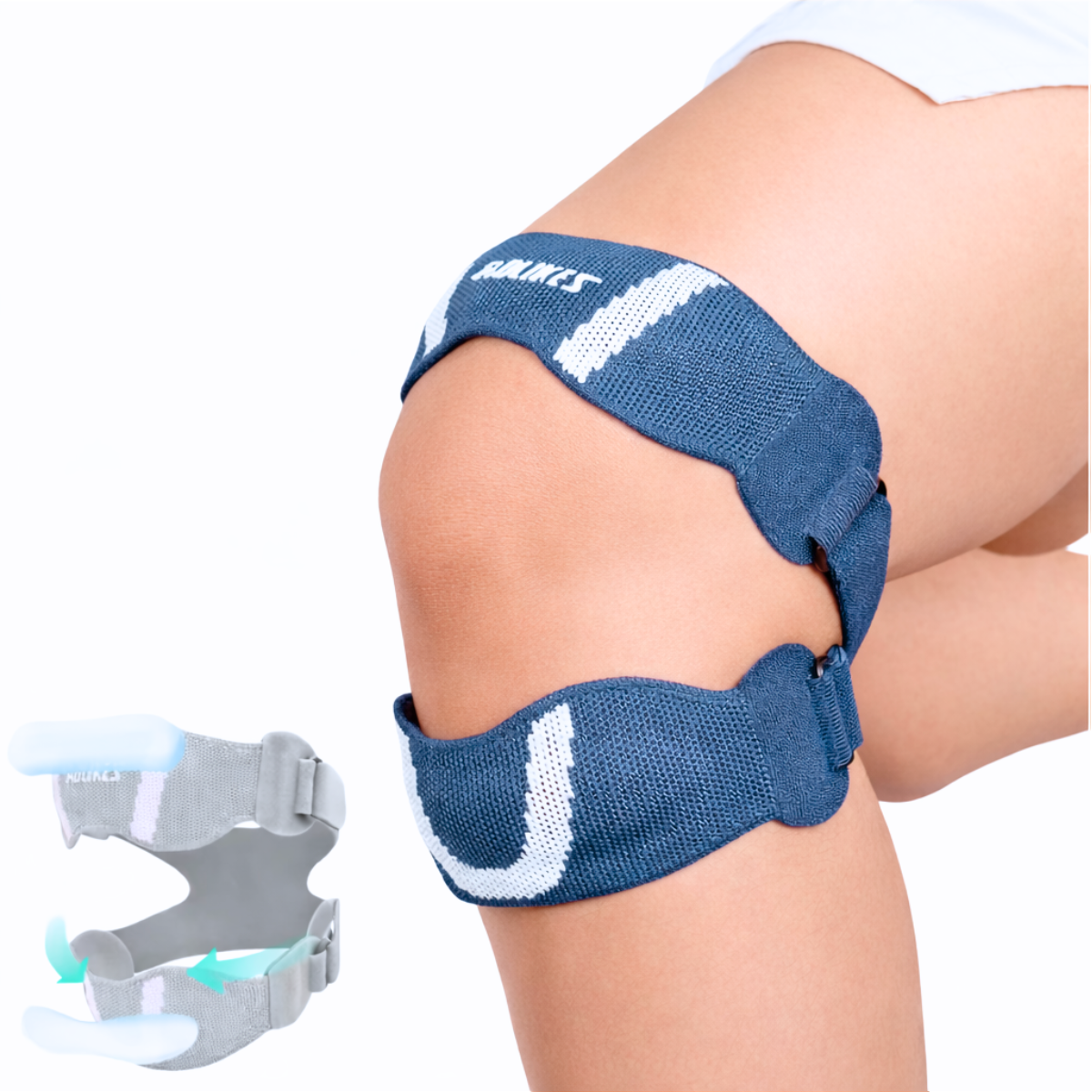 Joelheira Dupla Patelar com Gel Aolikes Detalhe 5