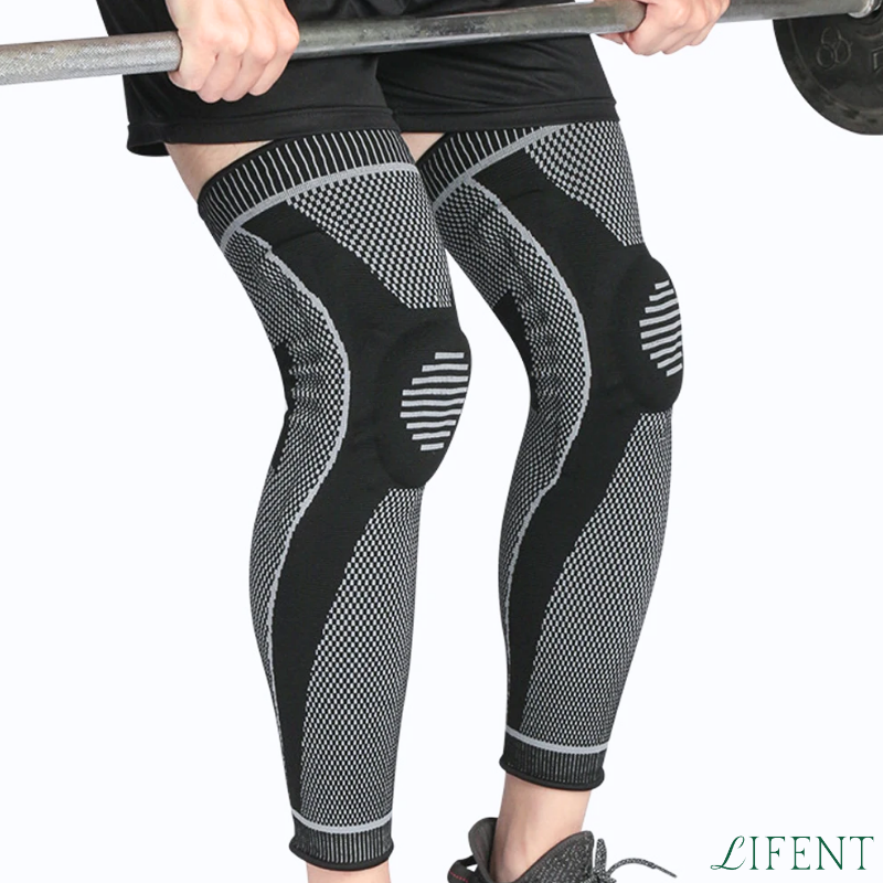 Joelheira Longa de Compressão com Proteção de Ligamento e Patela Detalhe 2