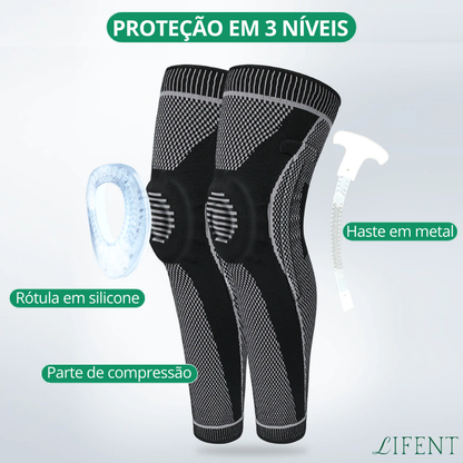 Joelheira Longa de Compressão com Proteção de Ligamento e Patela Detalhe 3