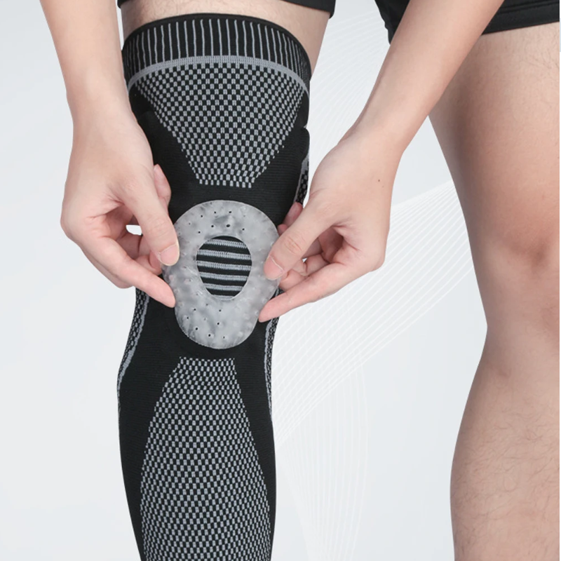 Joelheira Longa de Compressão com Proteção de Ligamento e Patela Detalhe 4