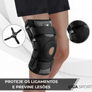 Joelheira Ortopédica Articulada Profissional com Estabilizadores de Cobre e Almofada de Gel - Suporte para LCA, Menisco e Artrite