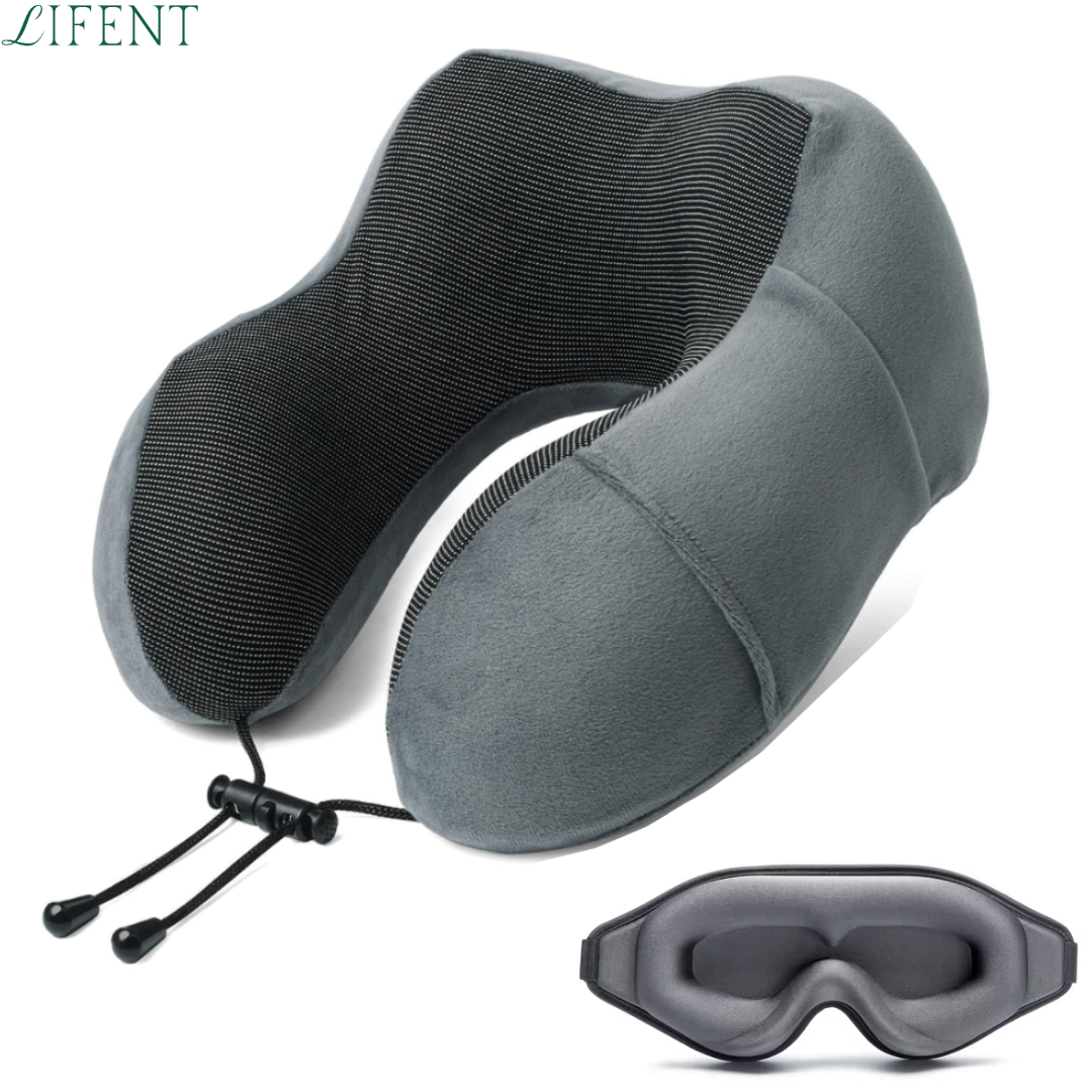 Kit Viagem - Almofada de pescoço + Máscara de Dormir Detalhe 1