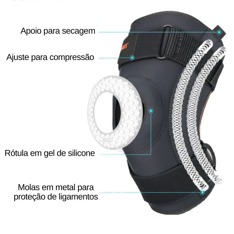 KneePro - Joelheira com Proteção de Patela e Ligamentos Detalhe 4