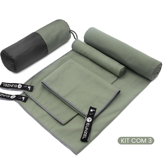 Toalha de Secagem Rápida para Viagem - Kit com 3 Unidades Compactas e Eficientes Detalhe 1