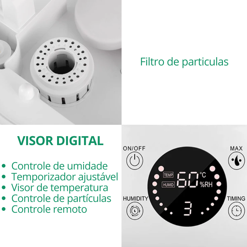 Umidificador de Ar Profissional com 3 Litros Detalhe 3